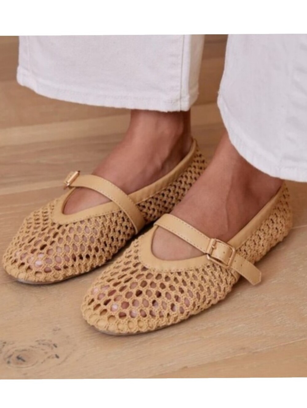 Coconuts By Matisse Tan Nolita Woven Ballet Mary Jane Flats Size 8